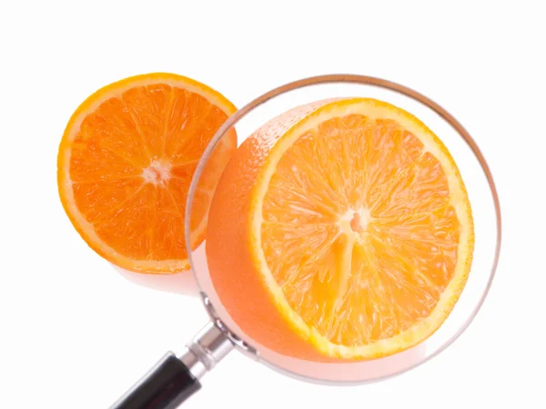 Ζουμερό πορτοκάλι μέσα από το φακό — Φωτογραφία Αρχείου