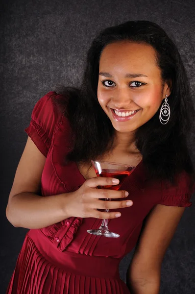 Attractive young woman with cocktail — Stock Photo, Image