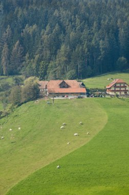 Farm on a hill clipart