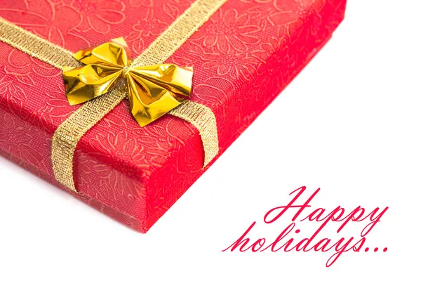 stock image Red gift box with ribbon