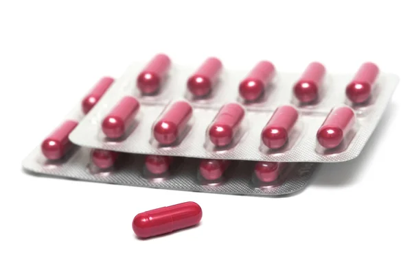 Tablettenpackungen isoliert — Stockfoto