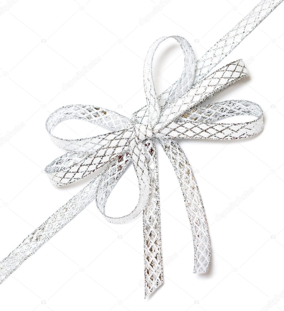 Silver ribbon isolated