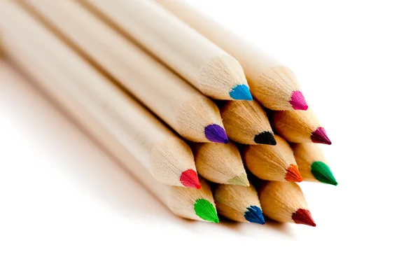 Many colored pencils — Stock fotografie