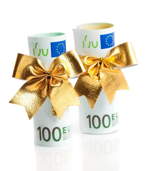 Euro altın yay ile copulla — Stockfoto