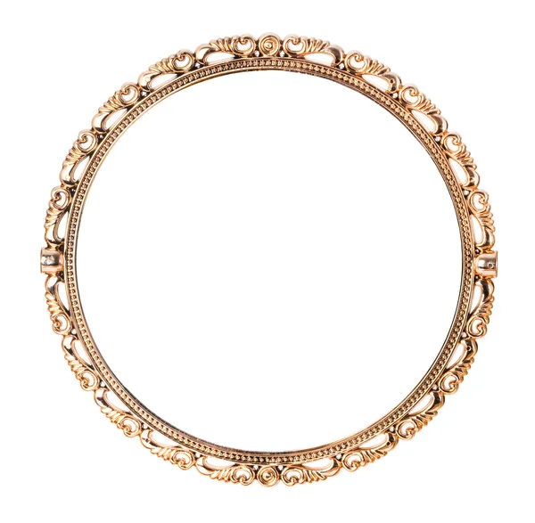 Antiker goldener Spiegel isoliert — Stockfoto