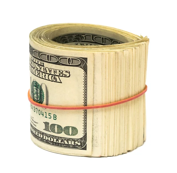 Copula of dollars on white — Stock Photo, Image