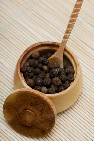 Spice of pepper in spoon — Stock Photo, Image