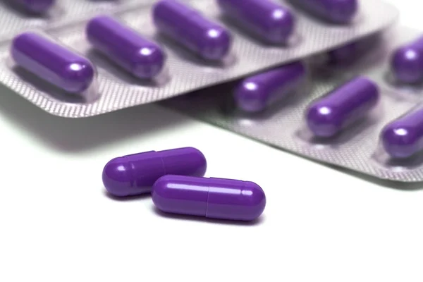 Confezioni di pillole isolate — Foto Stock
