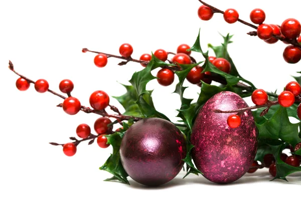 复活节彩蛋与红色浆果 — 图库照片