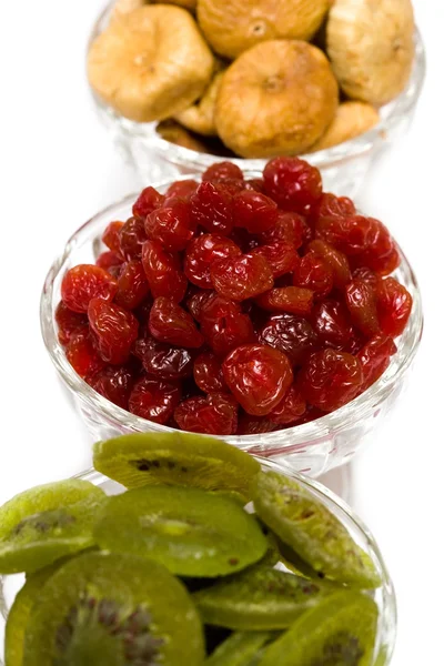 Dried cherry, fig and kiwi — Stock Photo, Image