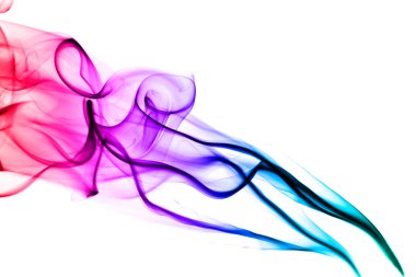 Colored smoke on white background clipart