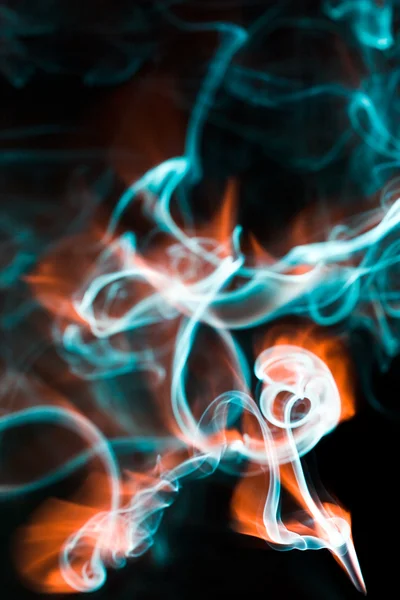 Blue and red smoke on black background — Stock Photo, Image