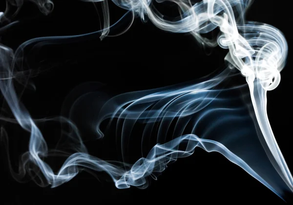 Blue smoke on black background — Stock Photo, Image