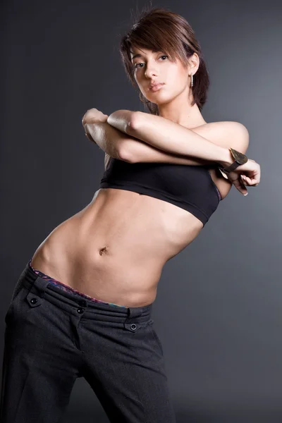 Dancer girl with a slim figure — Stok fotoğraf