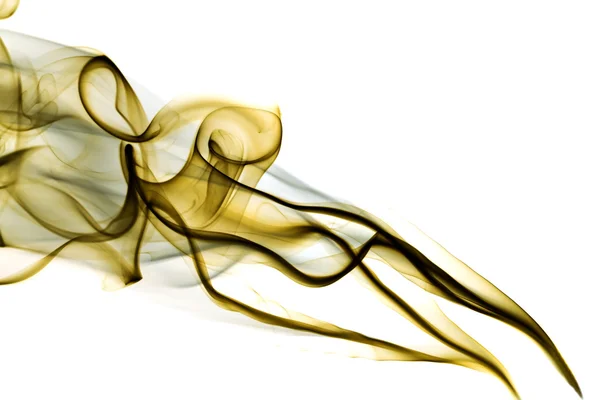 하얀 배경에 노란 연기 — 스톡 사진