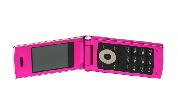Mobilní telefon přes bílé pozadí — Stock fotografie