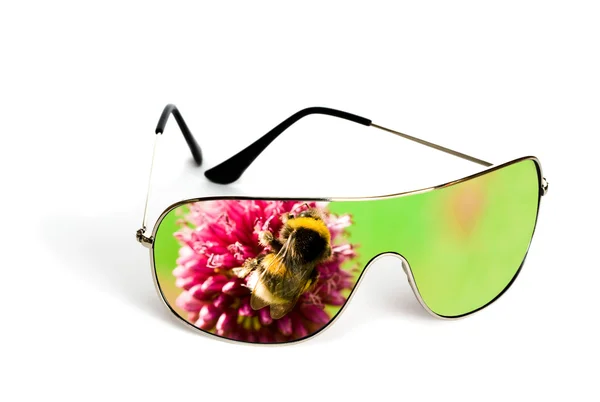 Sunglasses with reflection isolated on white background — Stock Photo, Image