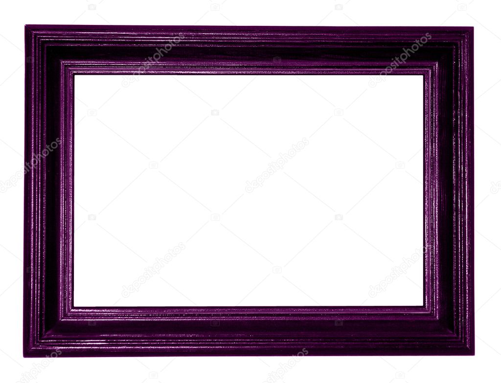 Purple antique frame on white background