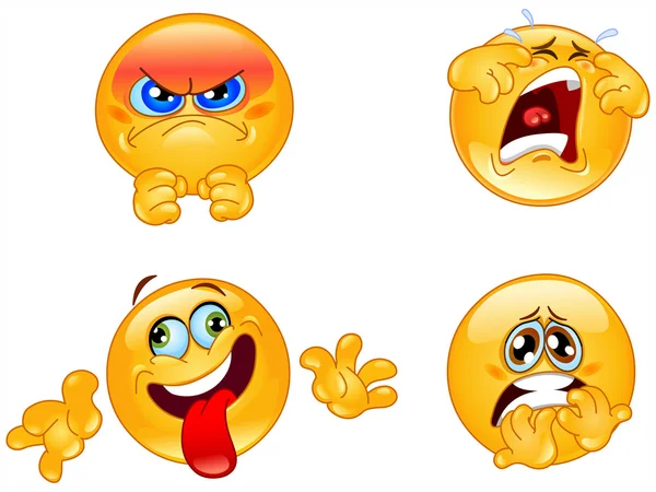 Emociones emoticonos — Vector de stock