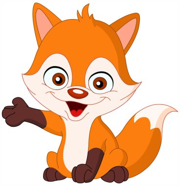 Baby fox clipart