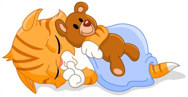 Sleeping kitten clipart