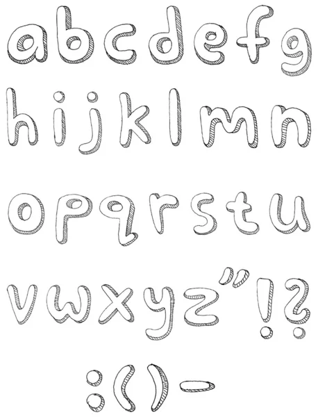 Buchstaben klein handgeschrieben — Stockvektor