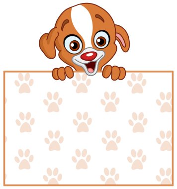 Puppy with sign clipart