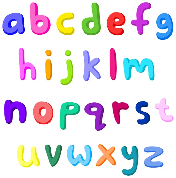 Petites lettres colorées — Image vectorielle