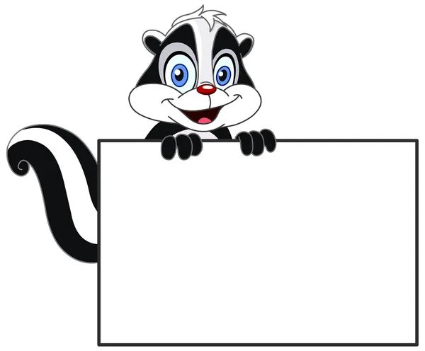Skunk with sign — Stock Vector