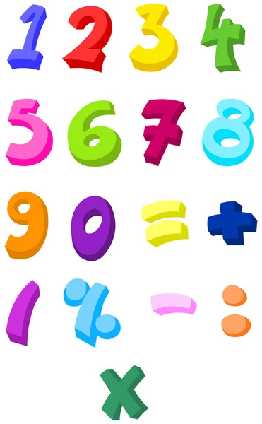 Colorful numbers — Stock Vector