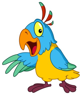 Presenting parrot clipart