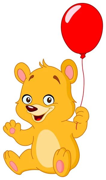 Teddybär hält Luftballon — Stockvektor
