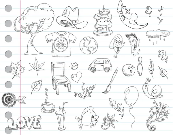 Doodle set 1 — Stock Vector