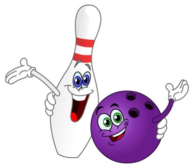 Bowling ball and pin clipart