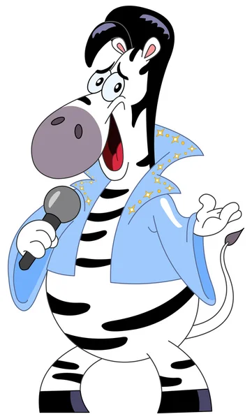 Desenhos animados Elvis zebra — Vetor de Stock