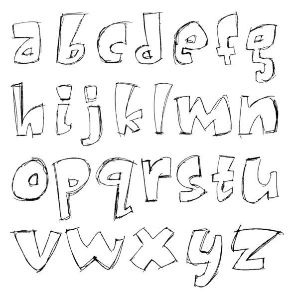 Skizzenhafte kleine Buchstaben — Stockvektor