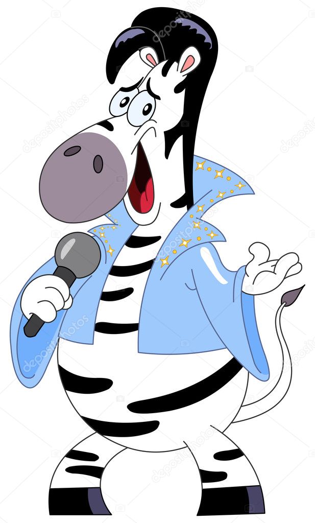Cartoon Elvis zebra