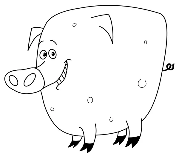 Outlined pig — Stock Vector