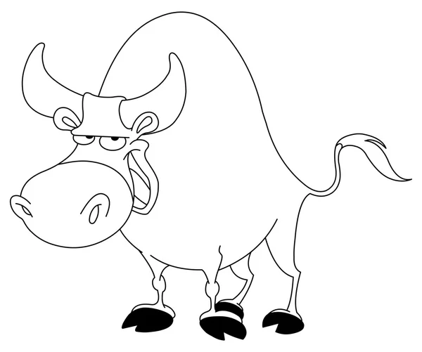Konturerad bull — Stock vektor