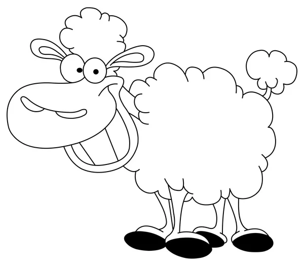 輪郭を描かれた羊 — ストックベクタ
