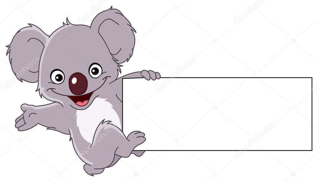 Koala with sign