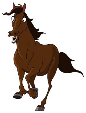 Horse running clipart