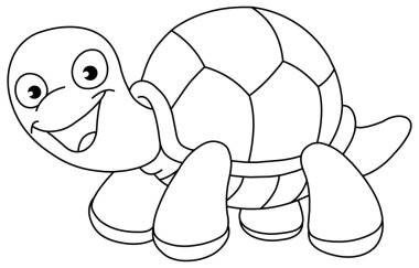 Outlined turtle clipart