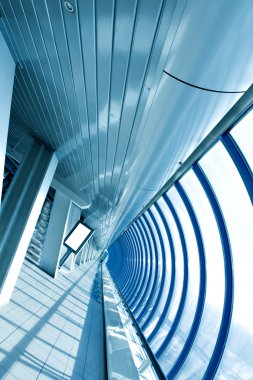 Blue hallway, metro station indoor clipart