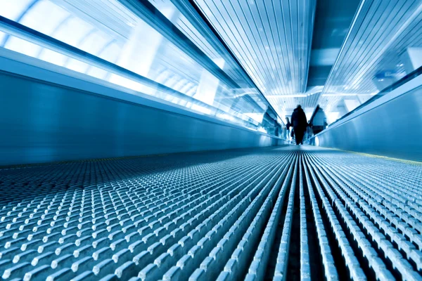 Movement of blue abstract escalator with — Stock Photo, Image