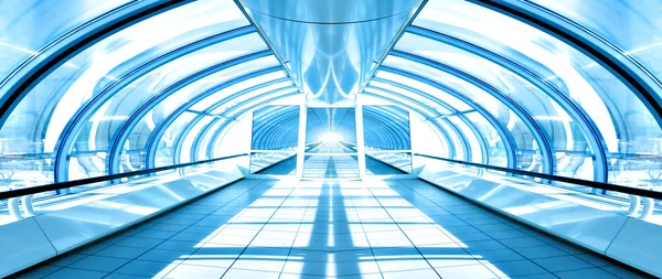 Futuristic corridor in airport — Stock Photo, Image