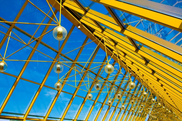 Yellow abstract ceiling in office — Stock Photo, Image