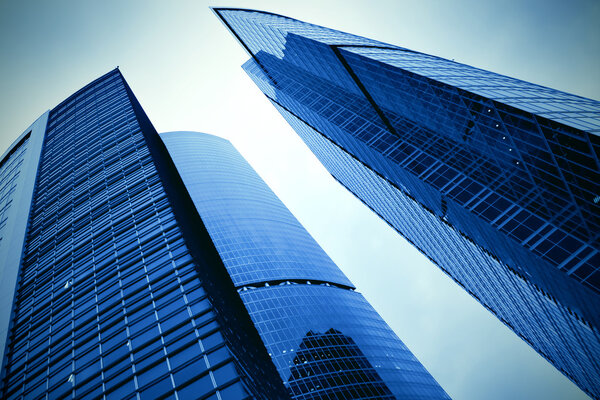 Underside view to modern windows