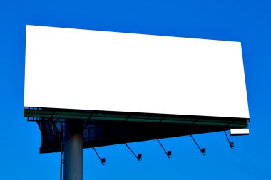 Blank big billboard over blue sky clipart