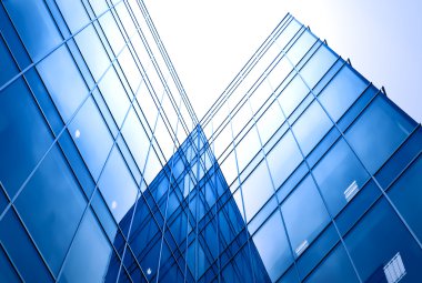 Abstract glass side of business building clipart